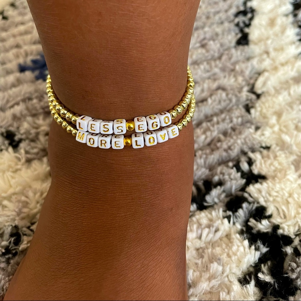 Less ego more love anklets (Set of 2)